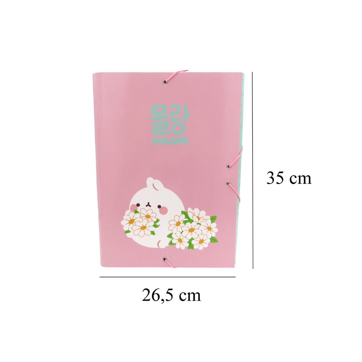 Molang Blüte Sammelmappe 3 Klappen Gummiband Mappe A4 27 × 3 × 35 cm