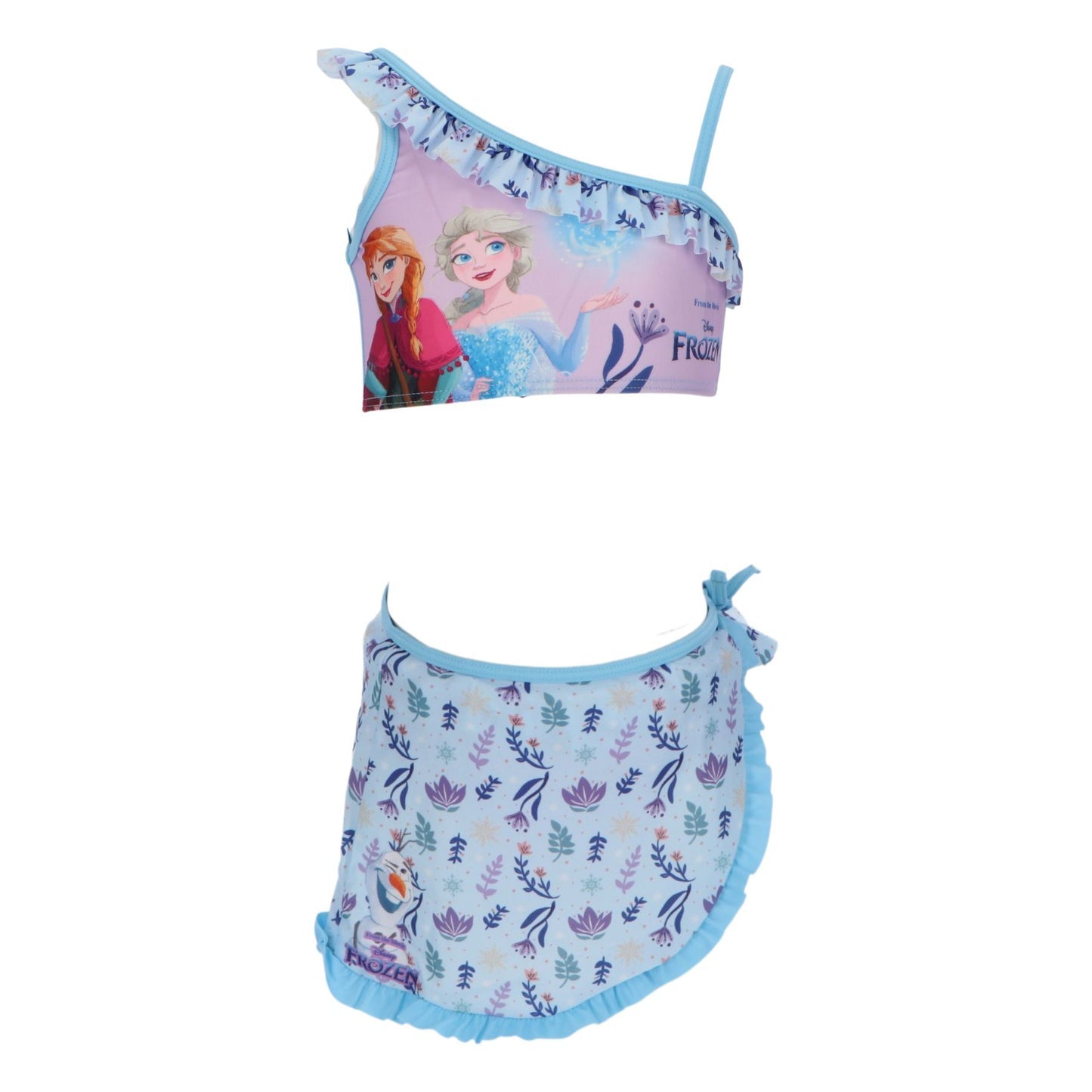 Disney Frozen Kinder Bikini mit Sarong Badebekleidung & Strandoutfit Sommer