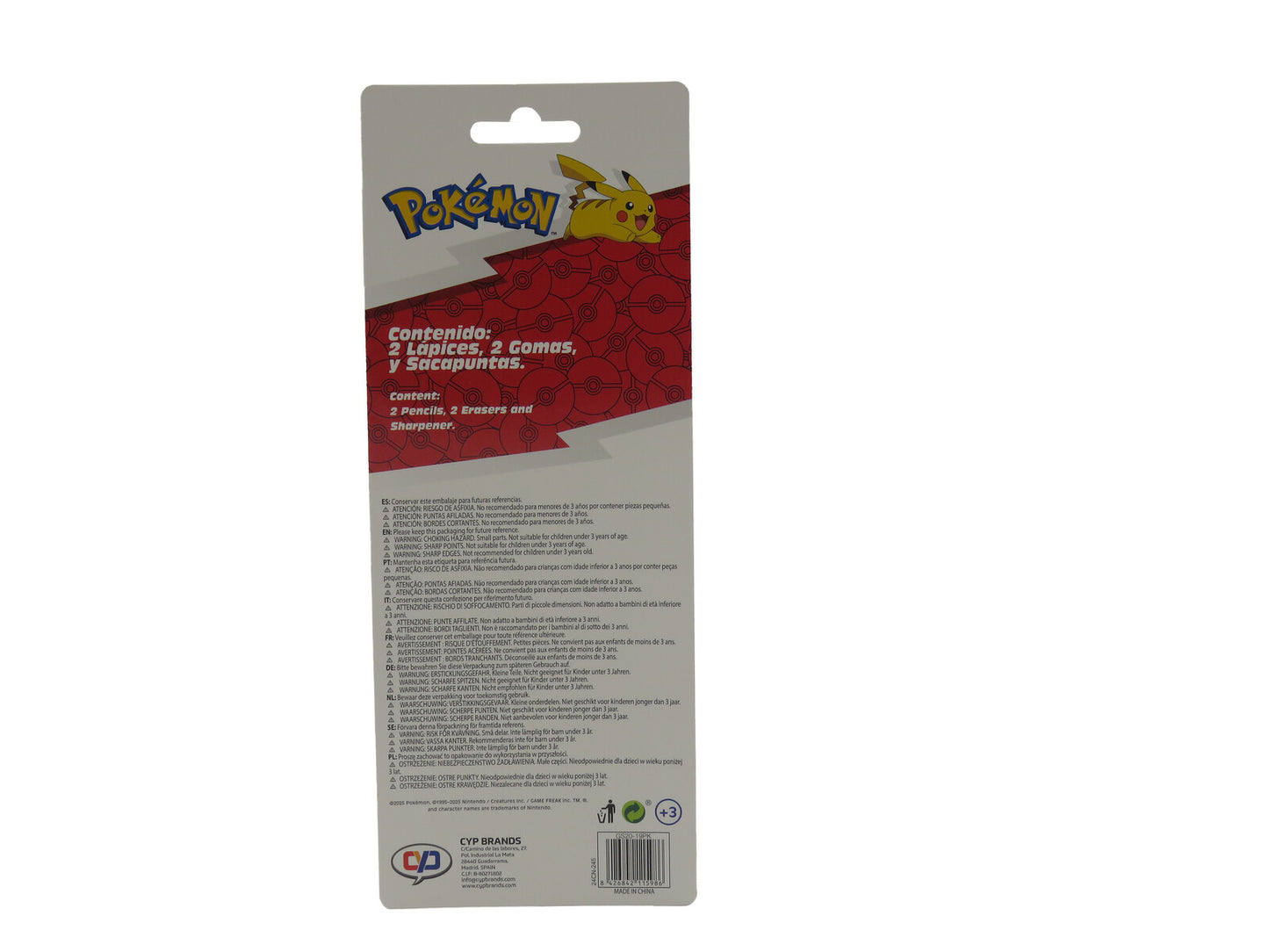 Pokémon Schreibwarenset 5 teilig Schulset mit 2 Bleistiften 2 Radiergummis Spitzer