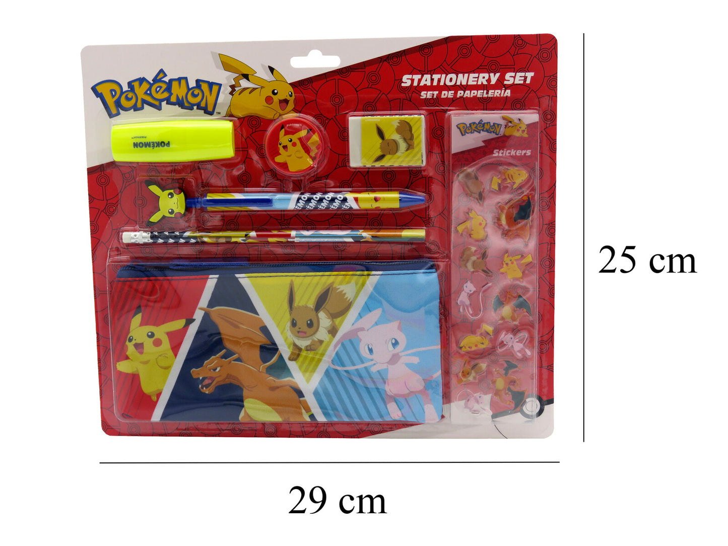 Pokémon Schreibwarenset mit Federmäppchen 7 teilig Schulset