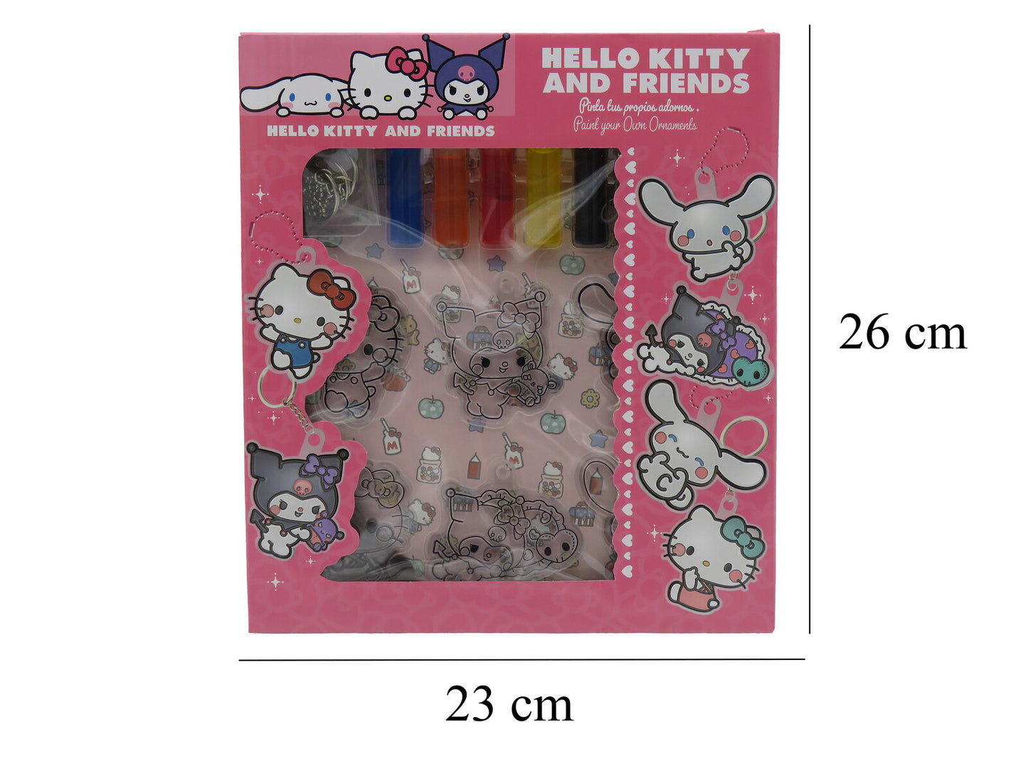 Hello Kitty Bastelset Anhänger bemalen 6 Motive 8 Farben 6 Schlüsselringe Kreativset Kinder