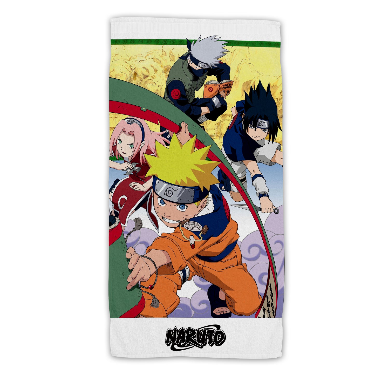 Naruto Baumwolle Strandtuch Frottee Badetuch mit Premium Druck, 70x140 cm