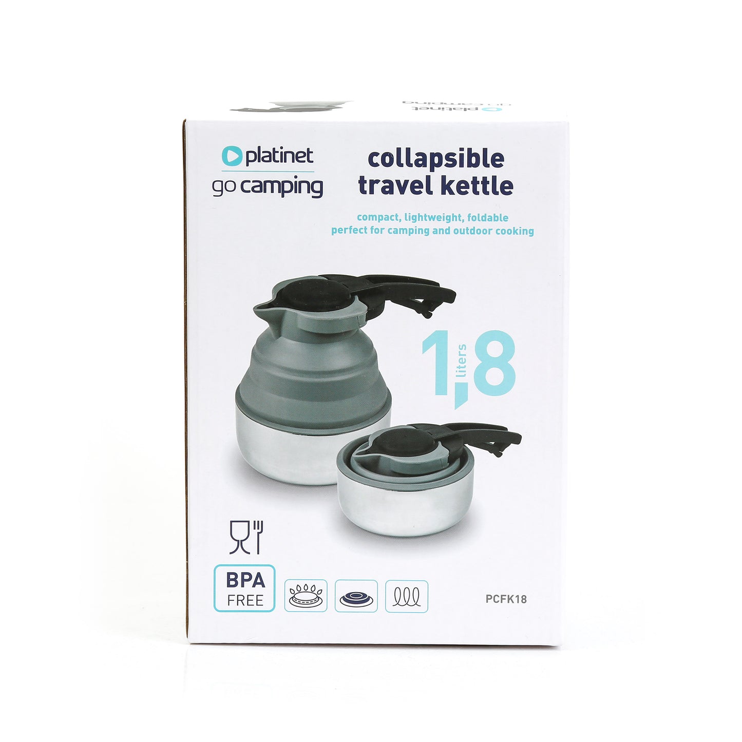 Platinet Faltbarer Camping Wasserkocher Kompakter Kettle