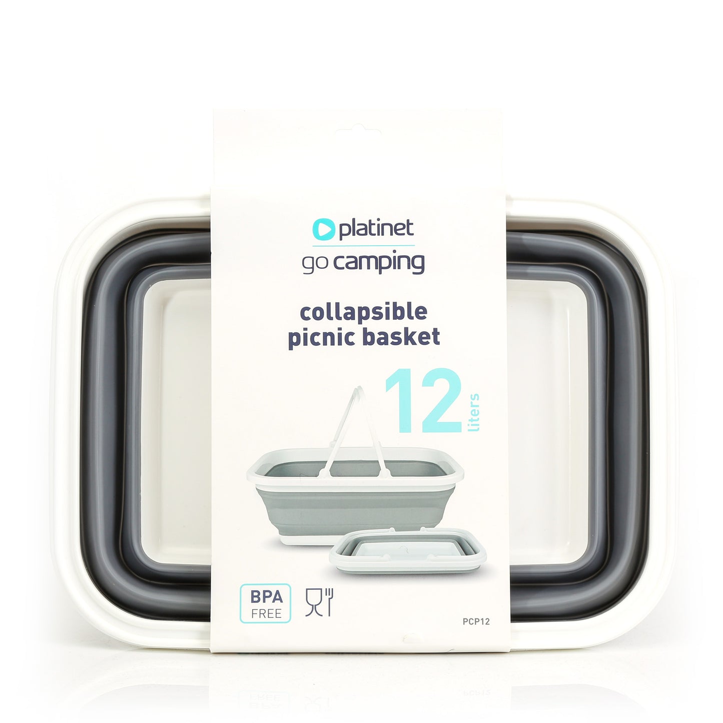 Platinet Faltbarer Picknickkorb Klappbarer Korb für Obst Gemüse und mehr Outdoor geeignet