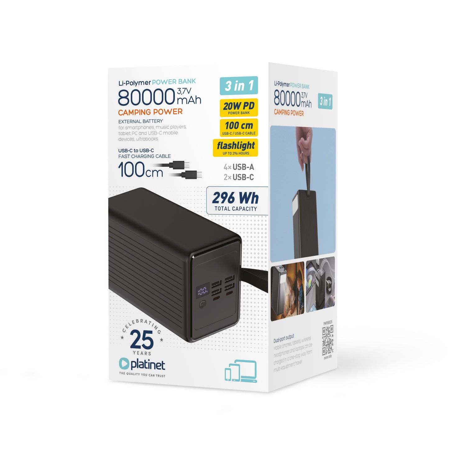 Platinet Camping Powerbank mit hoher Kapazität für Outdoor
