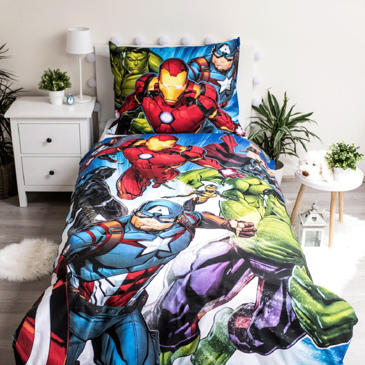 Avengers Bettwäsche-Set aus Baumwolle - 140 x 200 cm + 70 x 90 cm