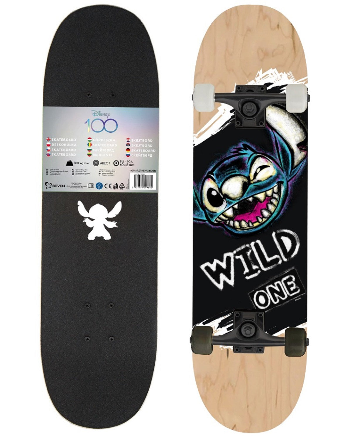 Lilo & Stitch Skateboard 31” aus 9-lagigem Ahornholz – 79 cm - ideal für Anfänger