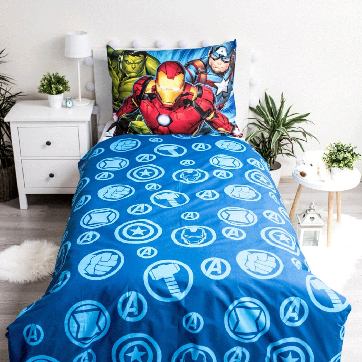 Avengers Bettwäsche-Set aus Baumwolle - 140 x 200 cm + 70 x 90 cm