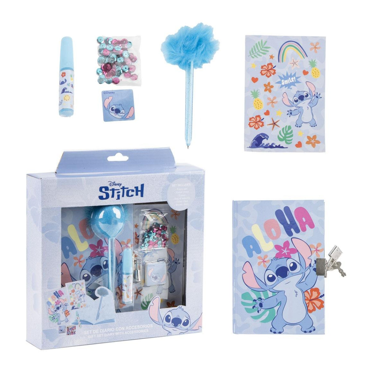 Lilo & Stitch Tagebuch-Set für Kinder – Kreatives Schreibset mit Schloss