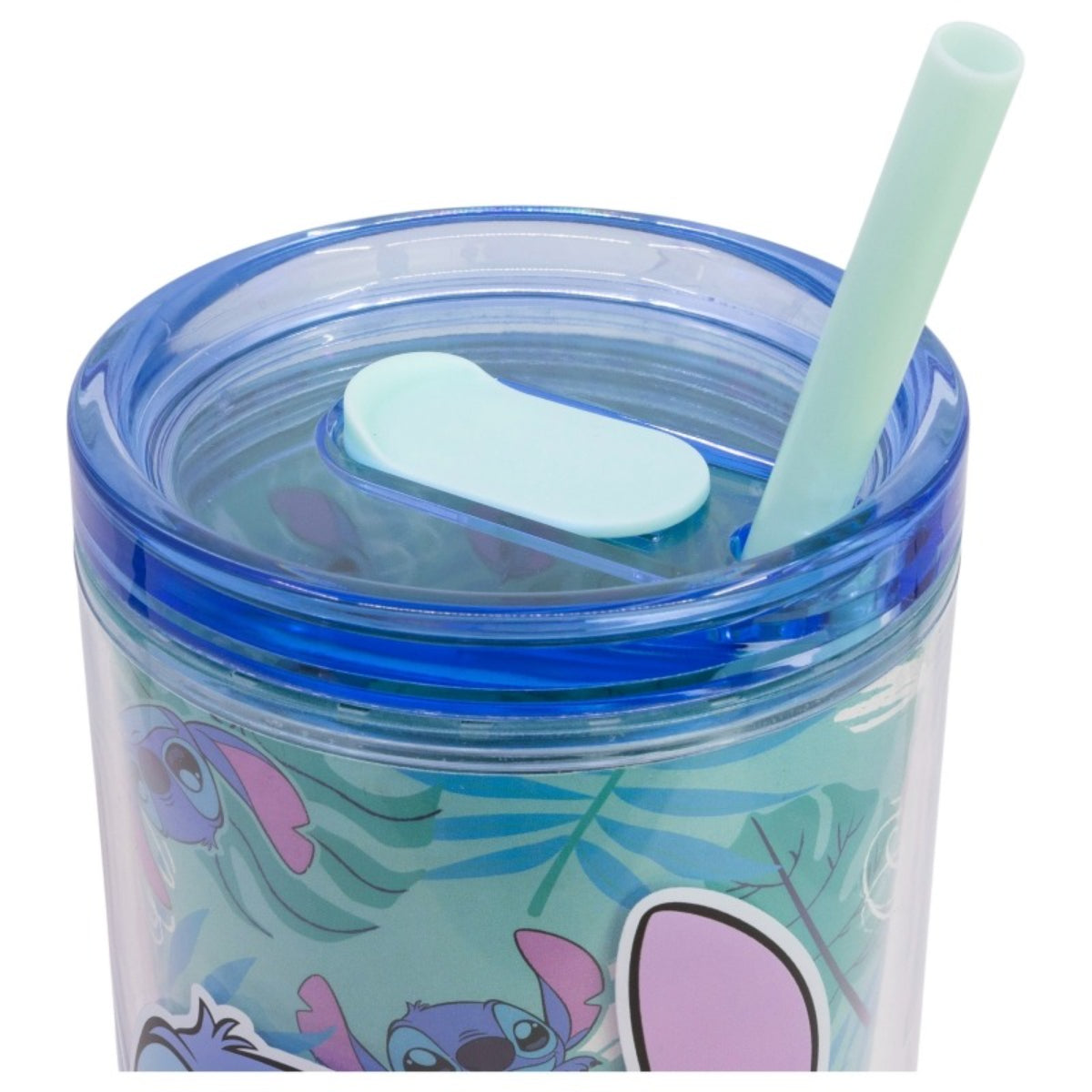 Disney Lilo & Stitch Trinkbecher mit Strohhalm und Henkel Doppelwandig 860 ml