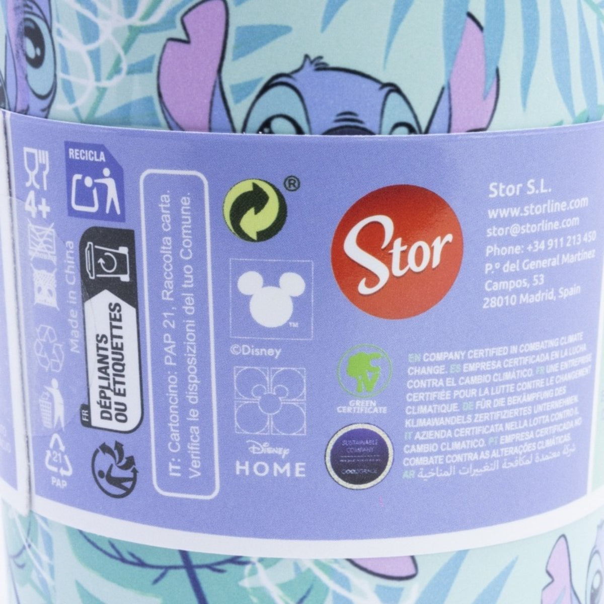 Lilo & Stitch Edelstahl Thermobecher 770 ml mit Trinkhalm und Deckel