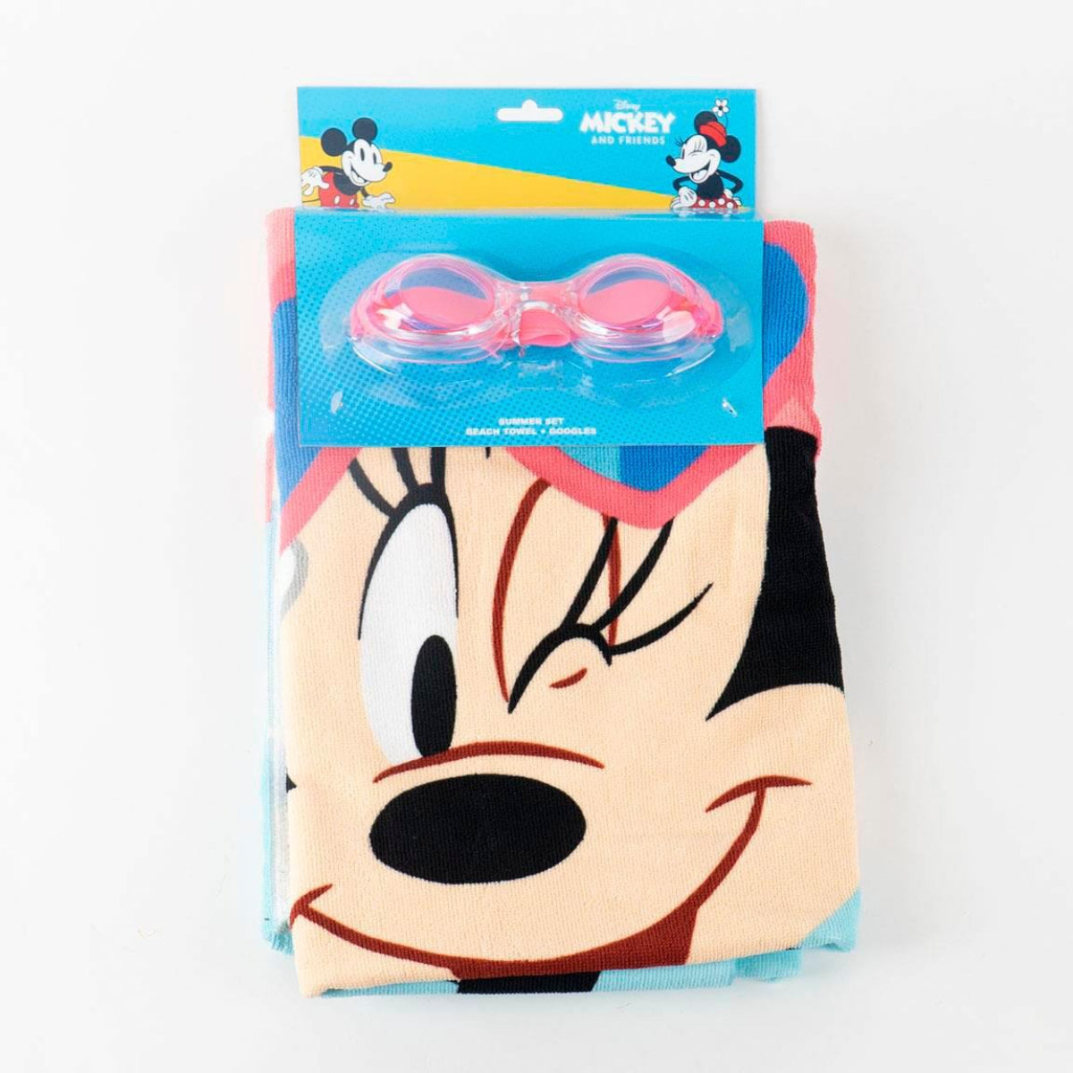 Disney Minnie Mouse Kinder Strandtuch 70 × 140 cm mit Schwimmbrille als Set