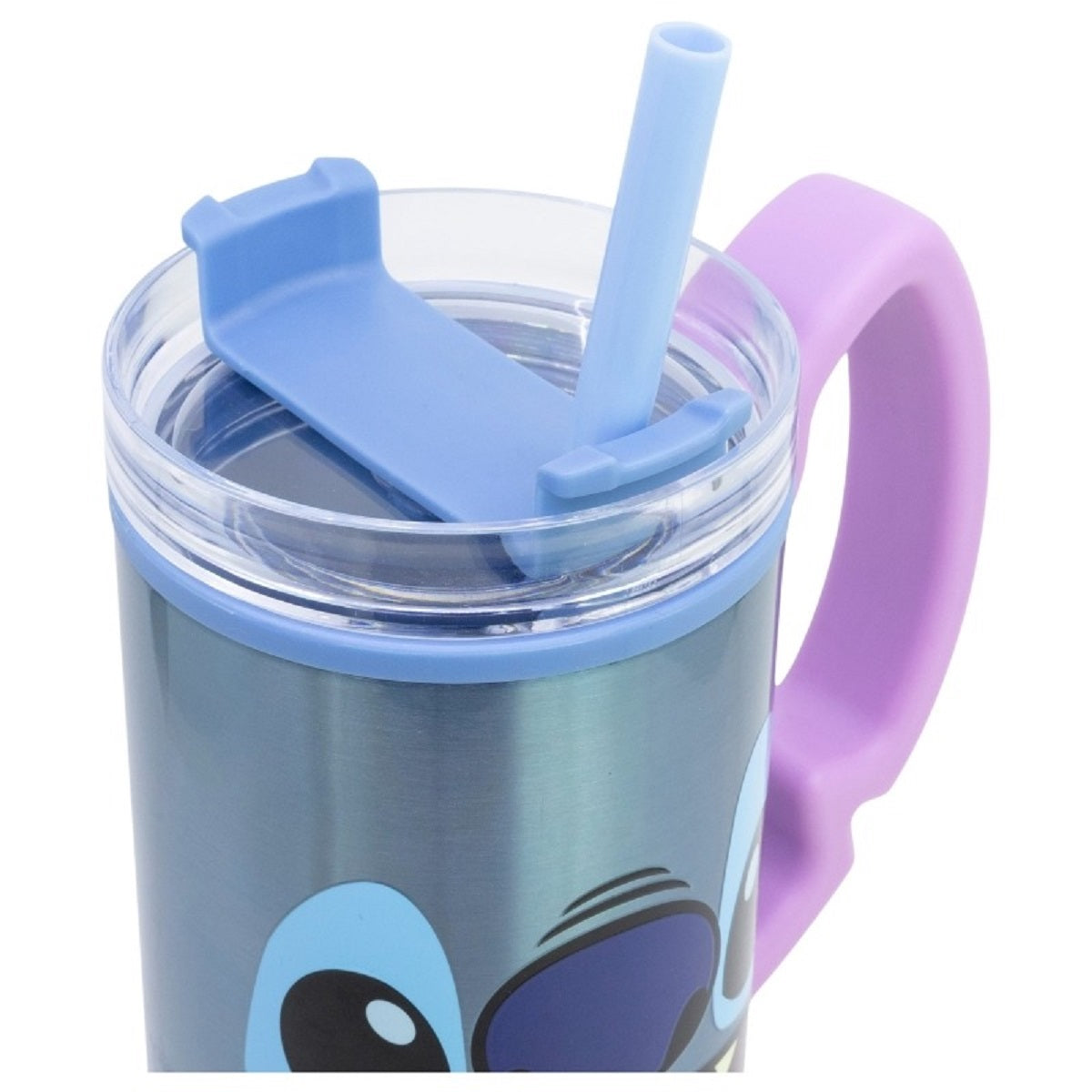 Lilo & Stitch Doppelwandiger Trinkbecher 770 ml mit Griff und Strohhalm
