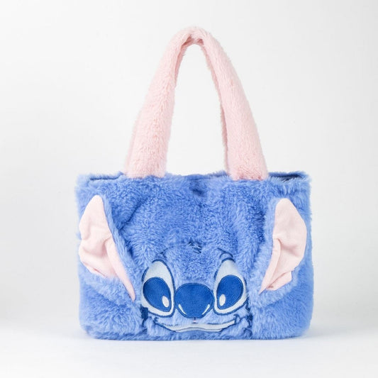 Lilo & Stitch Shopper Tasche aus Plüsch - Flauschige Einkaufstasche - Geräumige Tragetasche