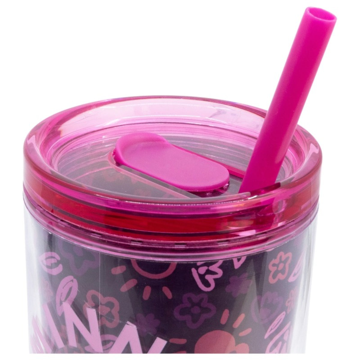 Disney Minnie Mouse Trinkbecher mit Strohhalm und Henkel Doppelwandig 860 ml