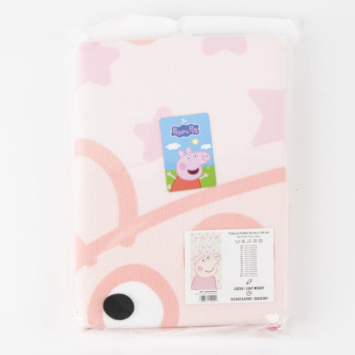 Peppa Pig Polyester Strandtuch für Kinder 70 × 140 cm 250 gsm