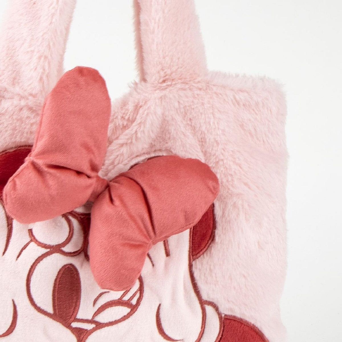 Disney Minnie Mouse Shopper Tasche aus Plüsch - Flauschige Einkaufstasche - Geräumige Tragetasche