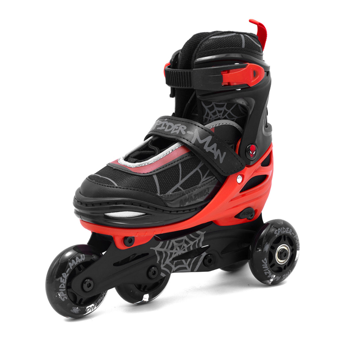 Spider-Man Kinder Rollschuhe mit LED – 3in1 Inline Skates für Jungen & Mädchen Größe 30-33