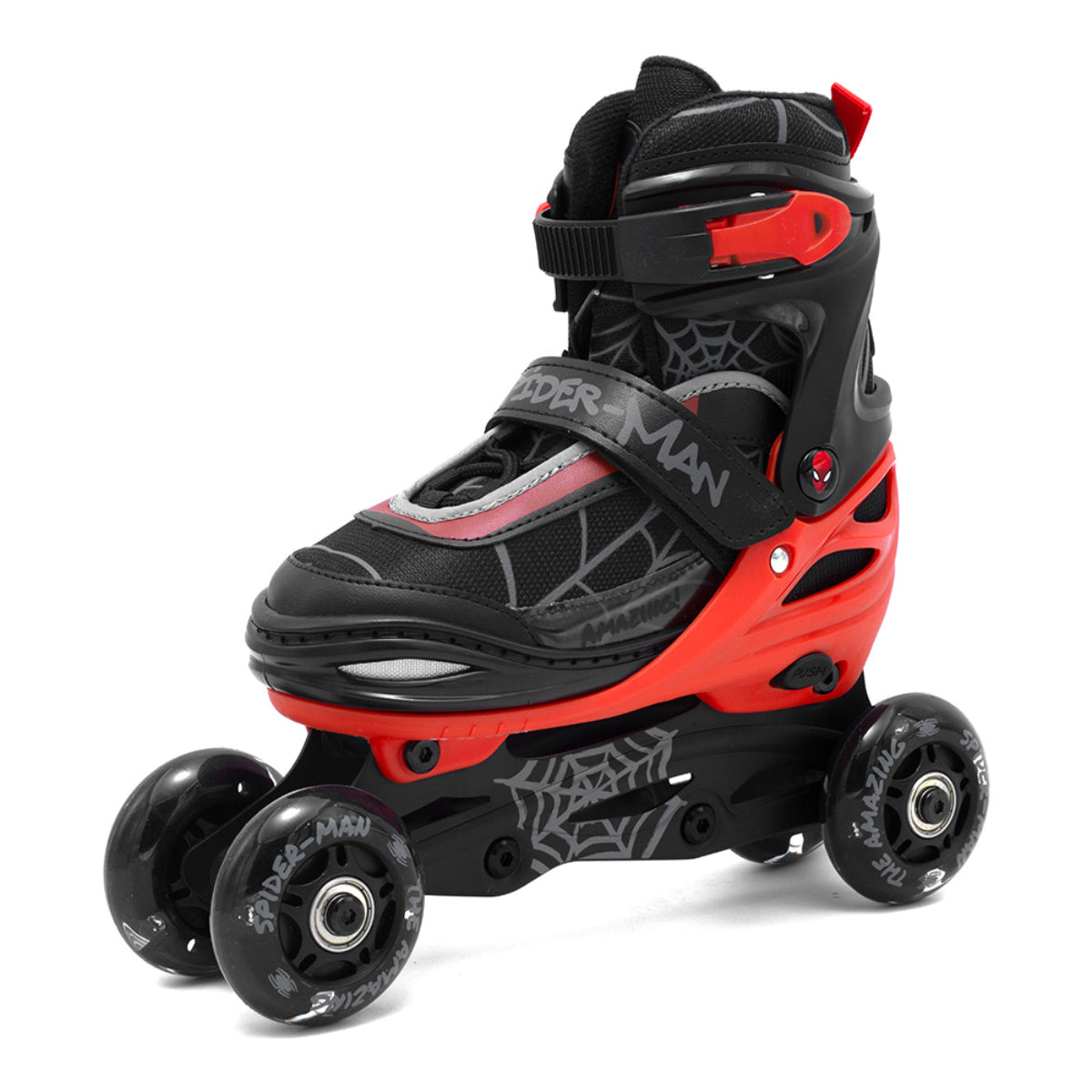 Spider-Man Kinder Rollschuhe mit LED – 3in1 Inline Skates für Jungen & Mädchen Größe 30-33