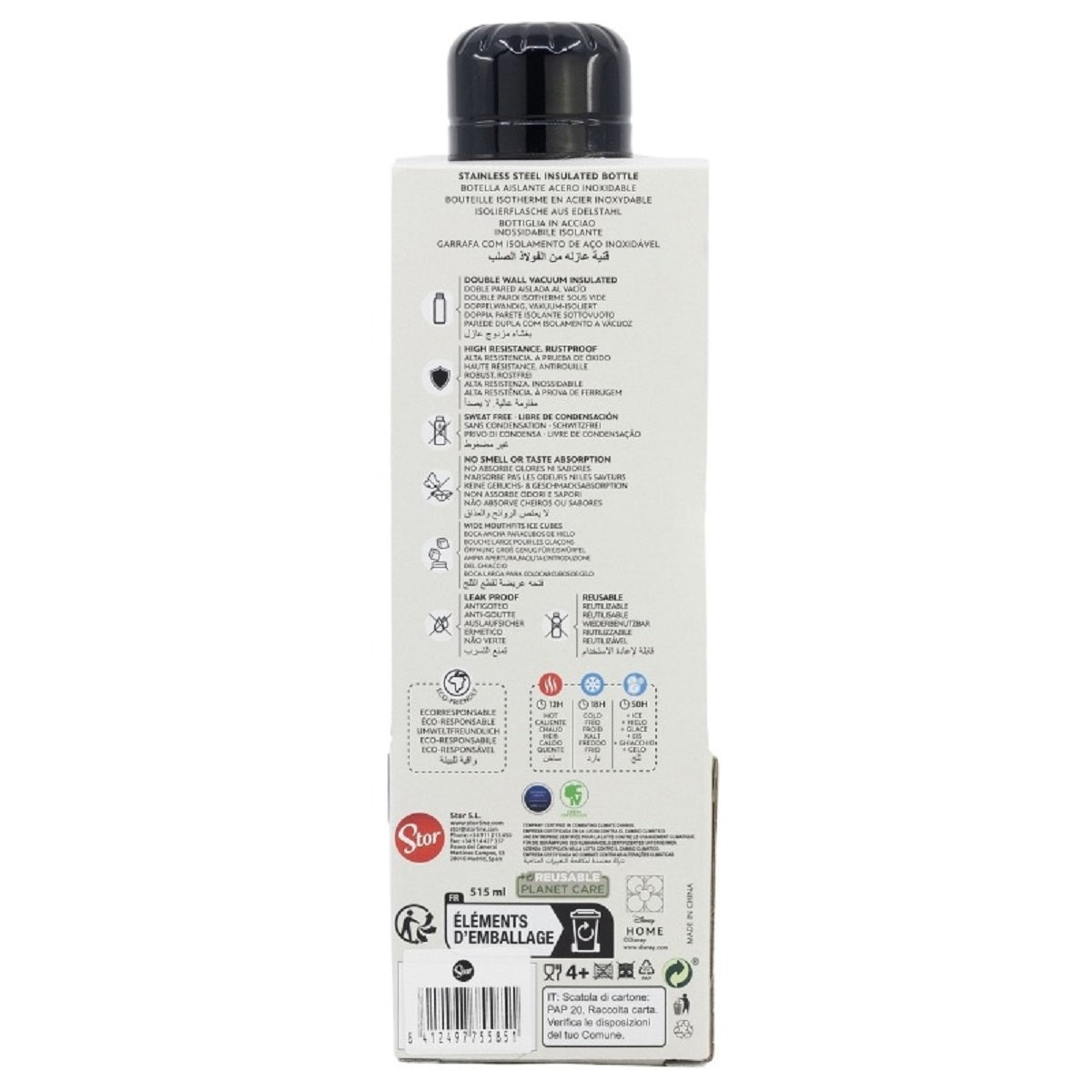 Disney Mickey Mouse Isolierte Edelstahl Trinkflasche Thermotrinkflasche 515 ml