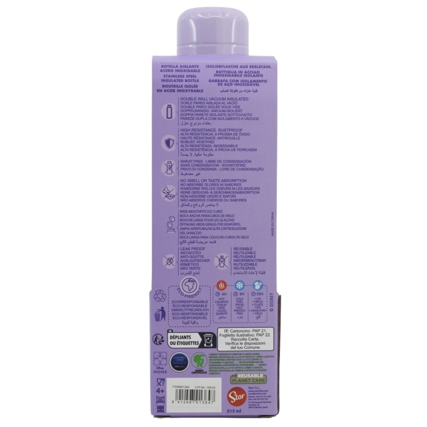 Disney Stitch - Doppelwandige Thermosflasche aus hochwertigem Edelstahl 515 ml