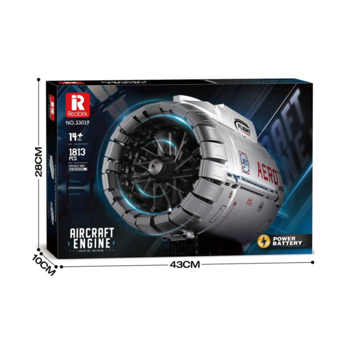 Reobrix 33019 Turbofan Triebwerk 1813 Teile 29 cm ab 14