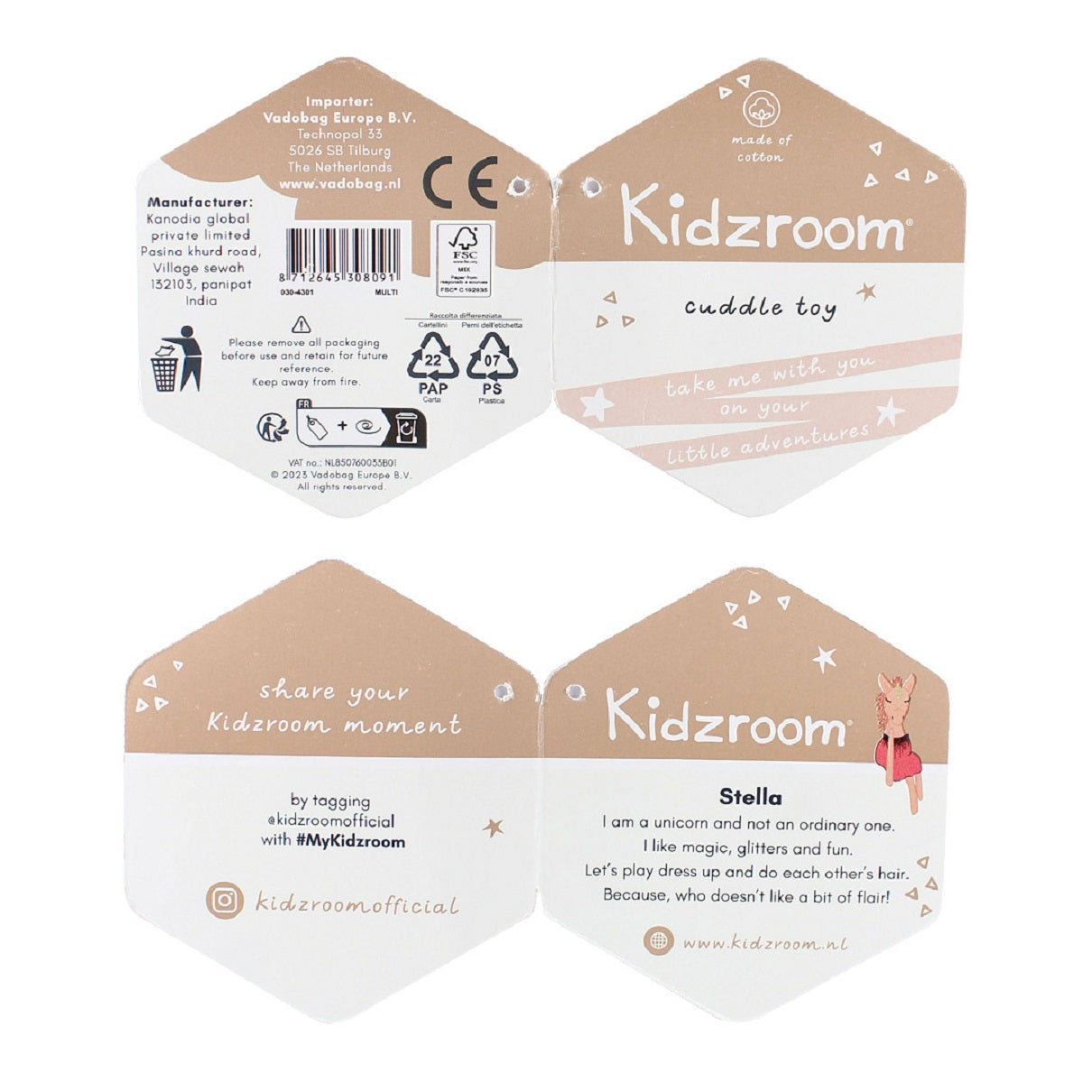 Kidzroom Einhorn Stella 45 cm Glitzerndes Plüschtier für magische Momente