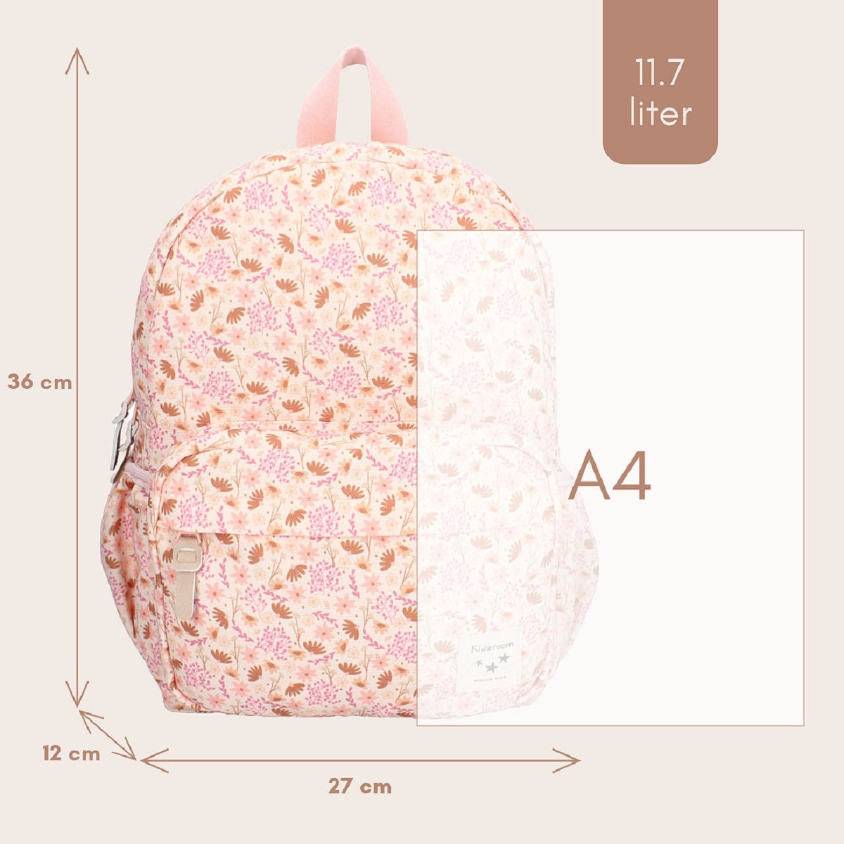 Kidzroom Turin Rucksack – Enchanted Memories Blumen Rucksack für Kinder