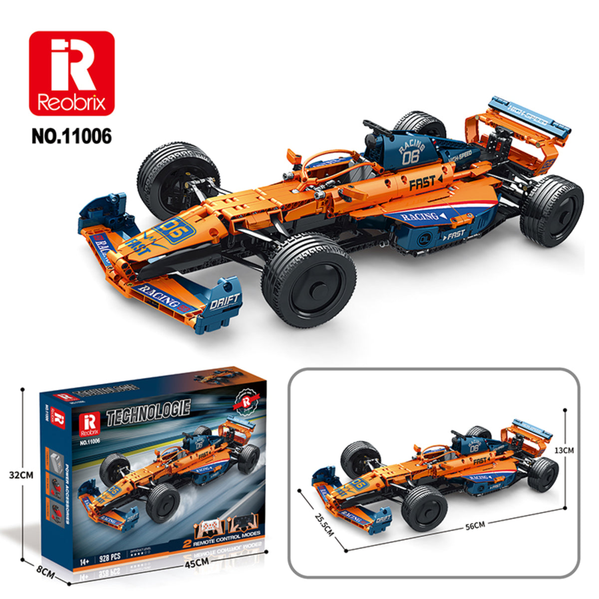 Reobrix 11006 Rennwagen 2 Remote Control Modes 928 Teile ab 14