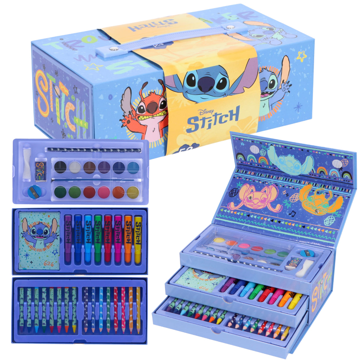 Disney Lilo & Stitch Malkasten mit Schublade Kinder Malset ab 3 Jahren