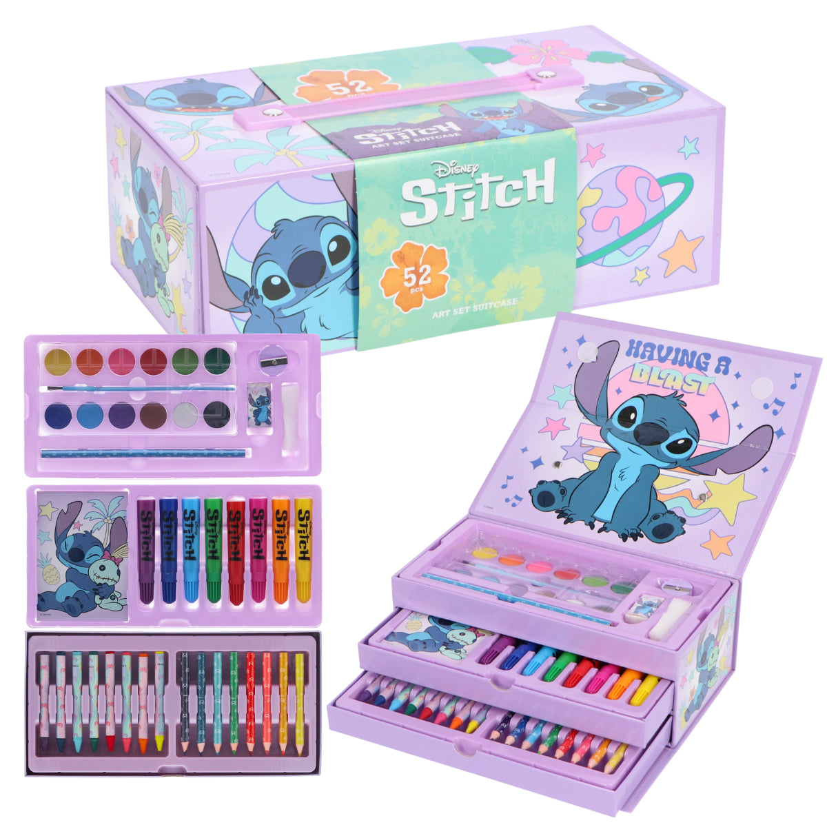 Disney Lilo & Stitch Malkasten mit Schublade Kinder Malset ab 3 Jahren