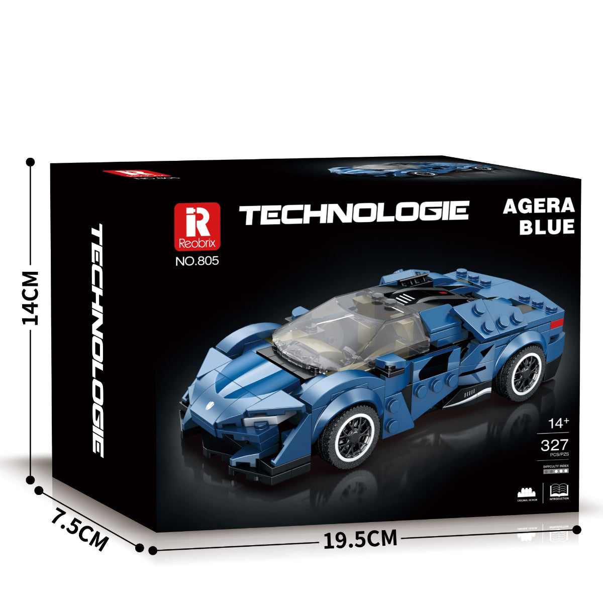 Reobrix 805 Rennwagen 1:24 Klemmbaustein Auto 320 Teile ab 14