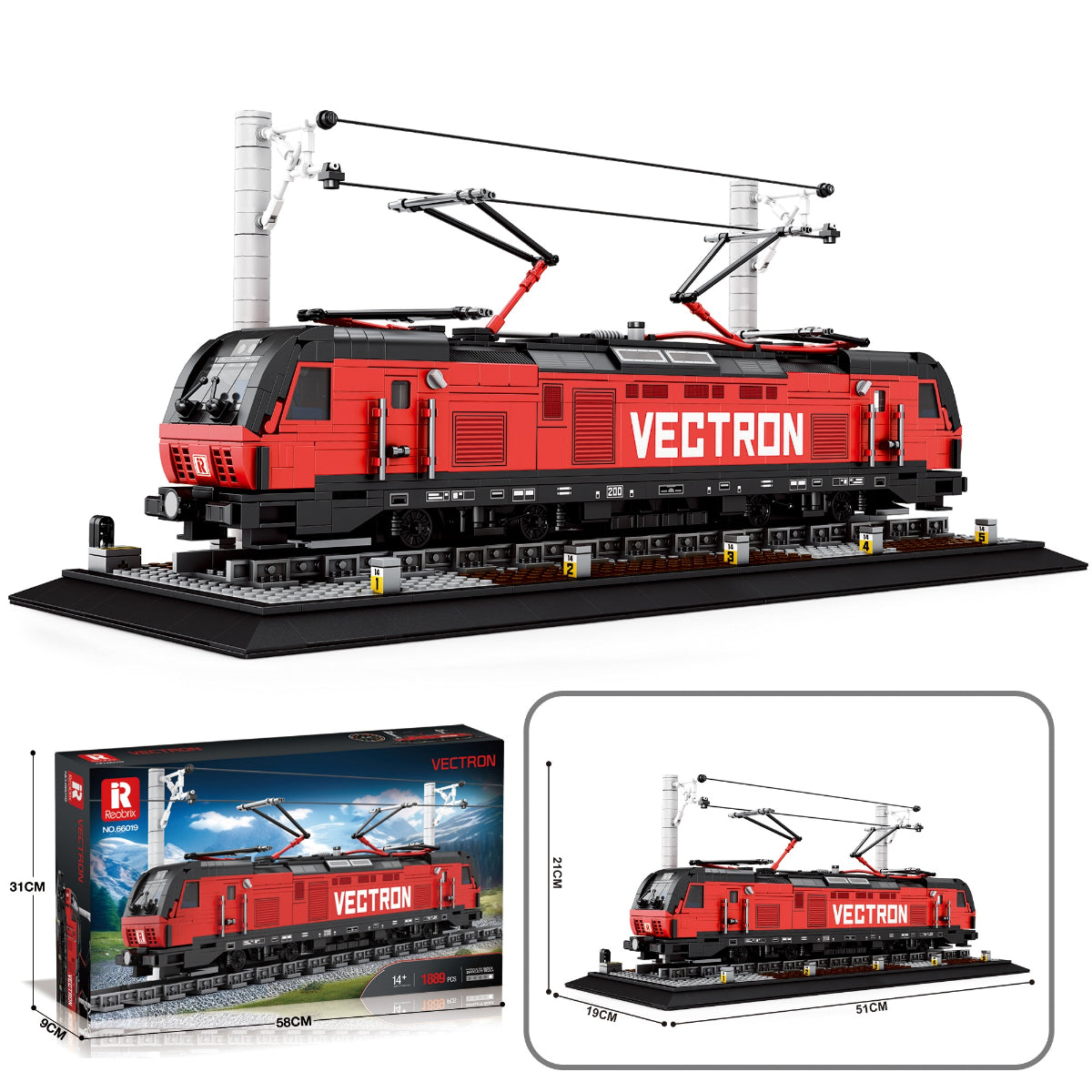 Reobrix 66019A Elektrolokomotive 1889 Teile Klemmbaustein ab 14