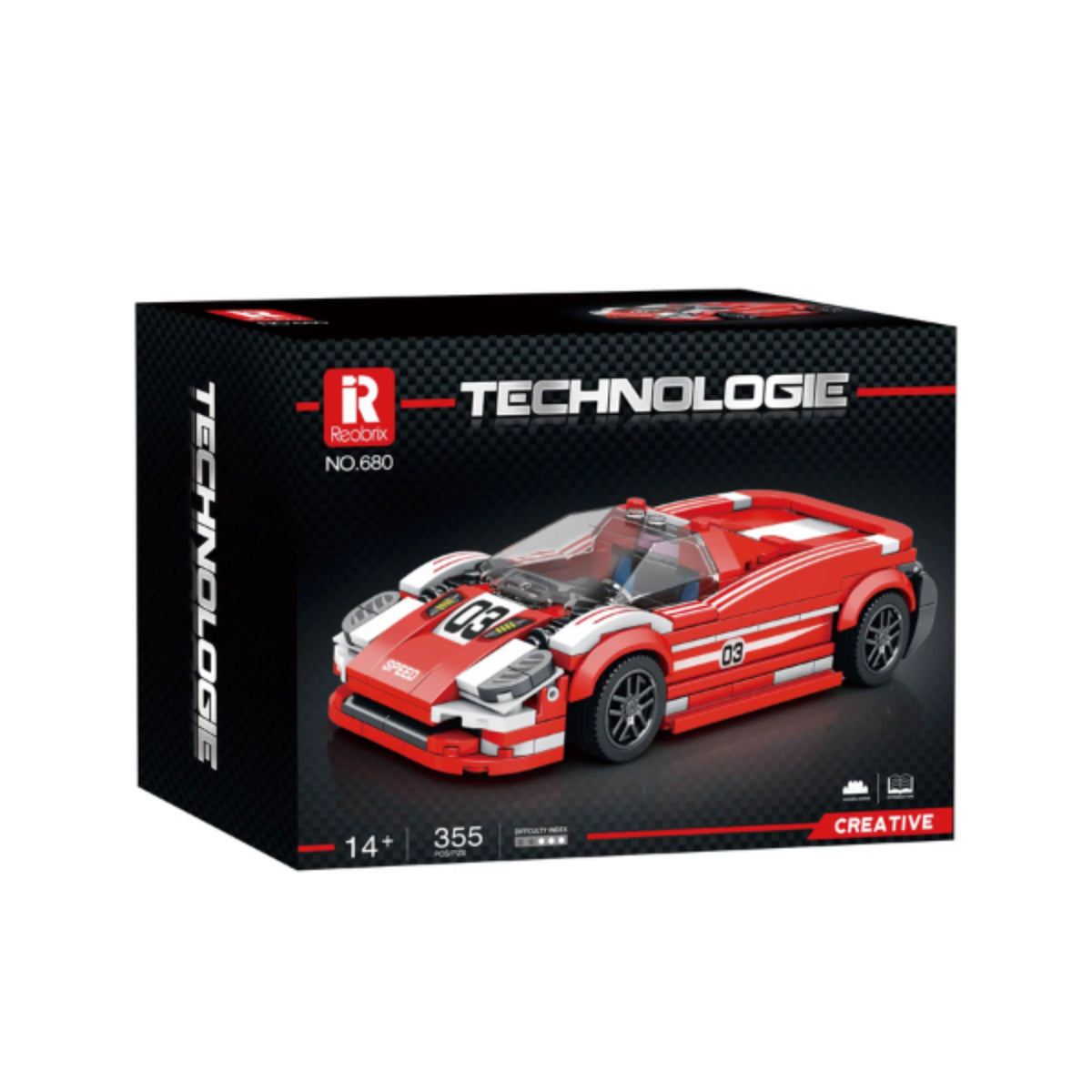 Reobrix 680 Rennwagen 1:24 Klemmbaustein Auto 355 Teile ab 14