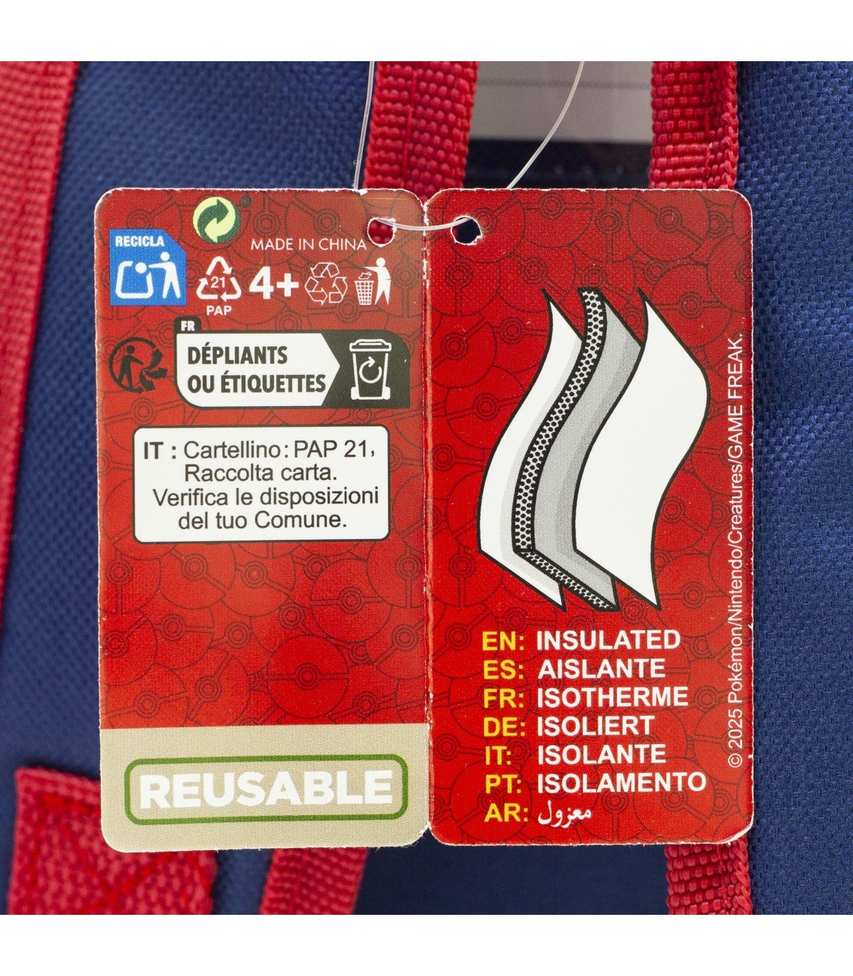 Pokemon Lunch Bag Kinder isolierte Lunchtasche mit Reißverschluss und Henkeln für Alltag