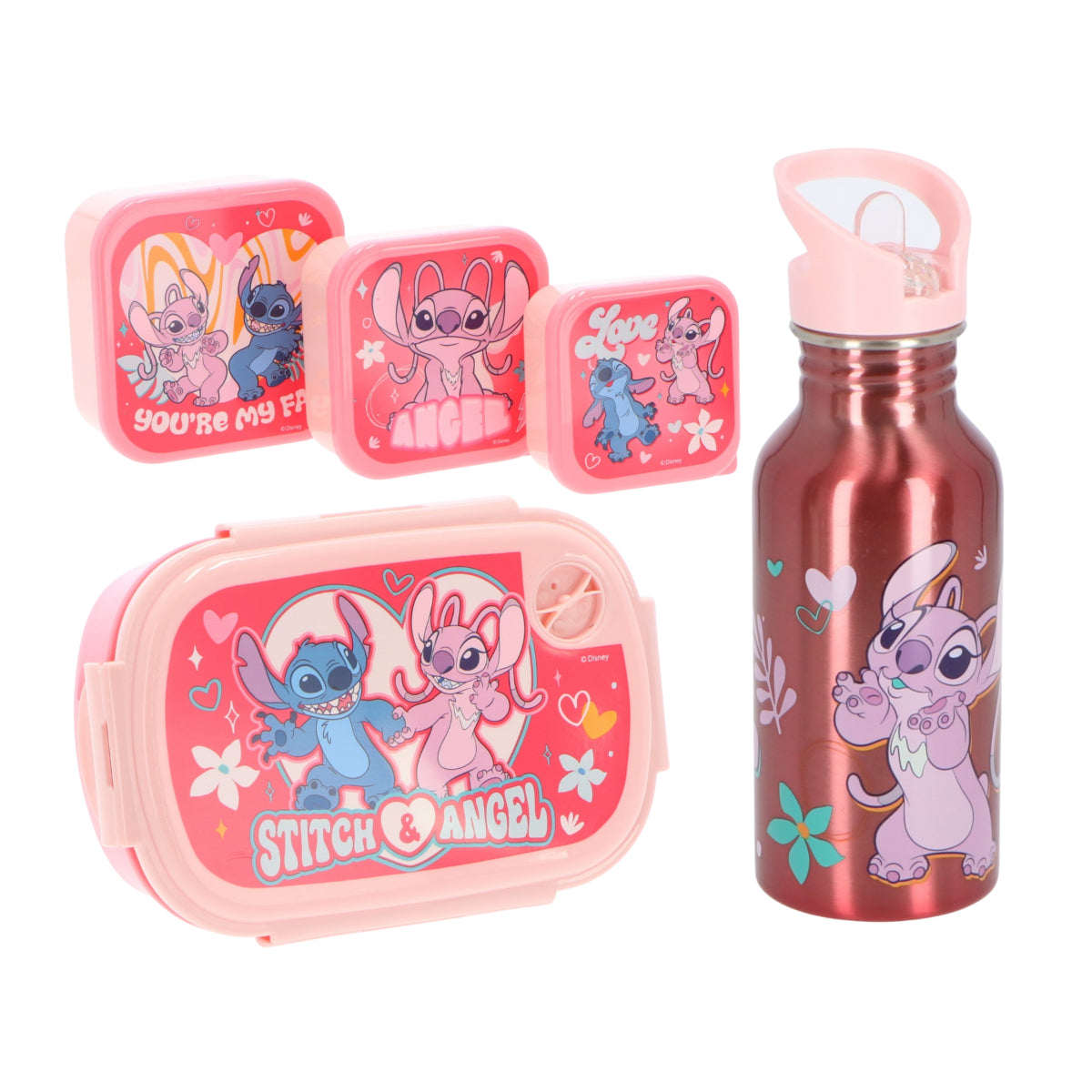 Disney Lilo & Stitch Lunchpaket 5-tlg. Brotdose Trinkflasche Snackbox