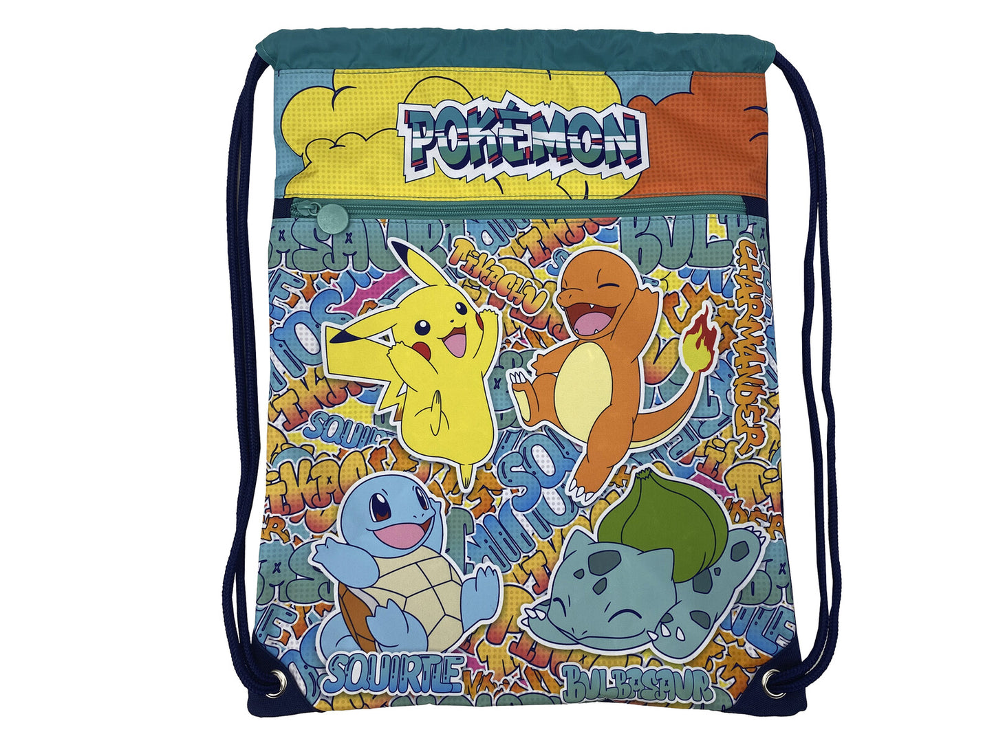 Pokémon Turnbeutel 43 × 33 × 1 cm Sportbeutel Kinder mit Kordelzug für Schule