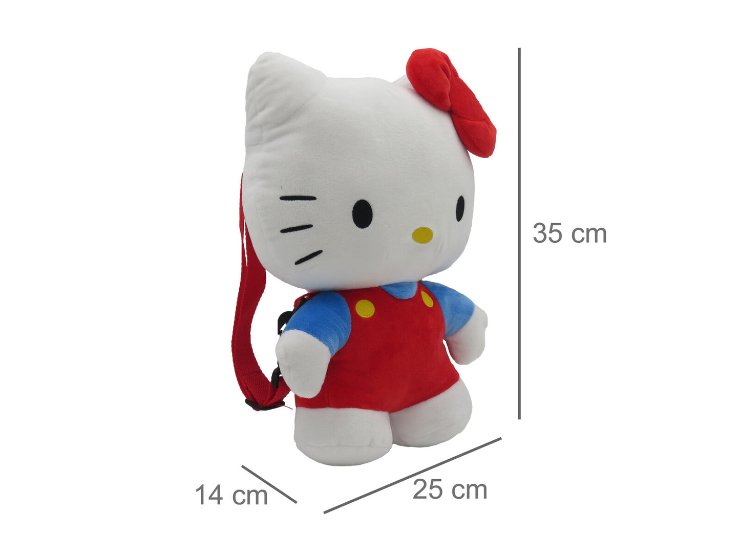 Hello Kitty Plüschrucksack Kinder Rucksack kuschelig mit Reißverschluss