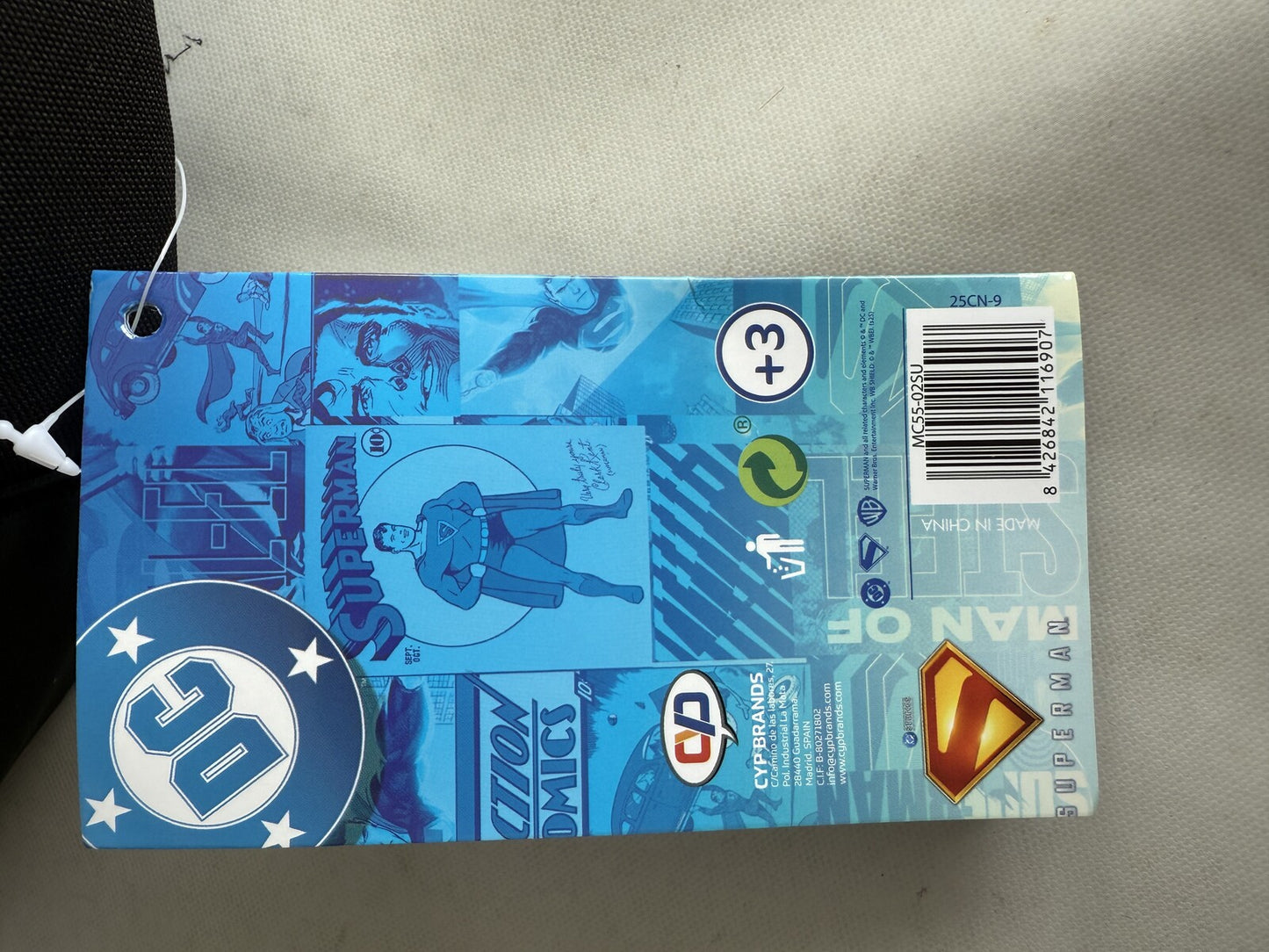 Superman Kinder Rucksack Schulrucksack mit 3 Fächern