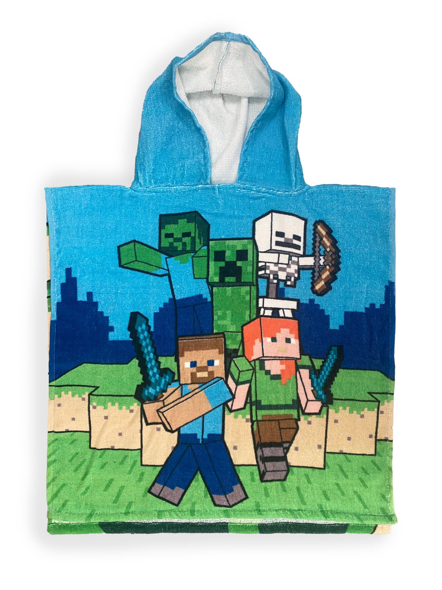 Minecraft Badeponcho – Weicher und saugfähiger Hoodie 100% Baumwolle