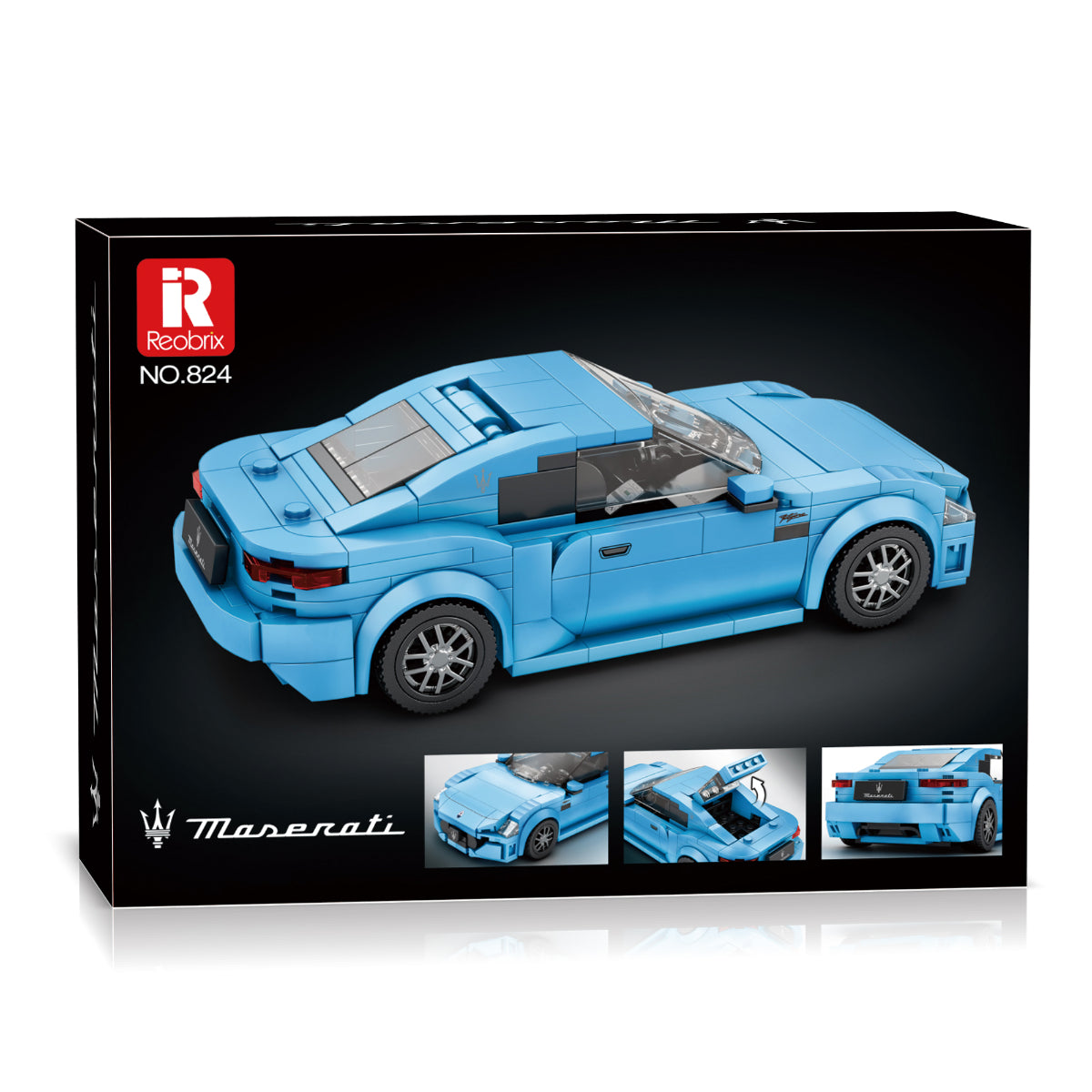Reobrix 824 Maserati GranTurismo 2024 Sportwagen Klemmbaustein 384 Blau