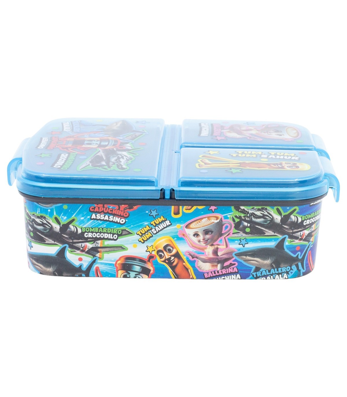 Italian Brainrot Lunchbox Kinder Brotdose mit 3 Fächern Pausenbox