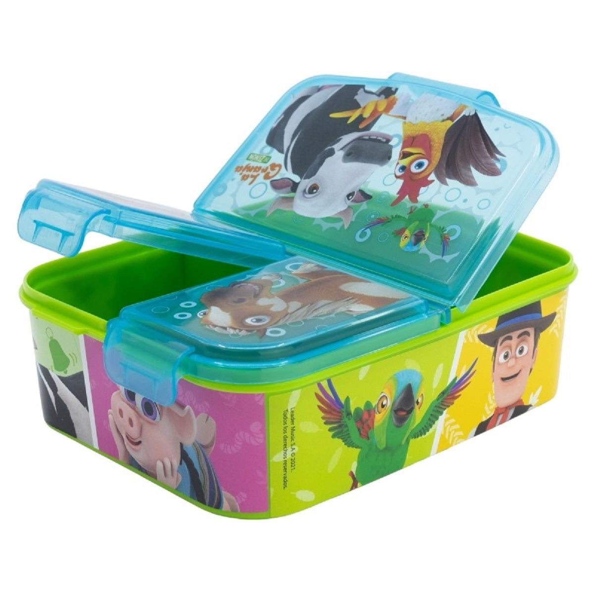 La Granja de Zenón Kinder Brotdose – Lunchbox mit 3 Fächern & tollem Design