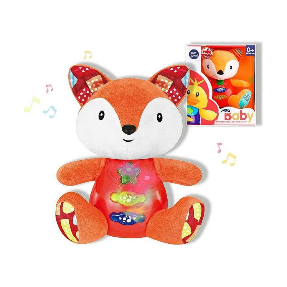 Reig Fuchs Plüsch mit Sound 18 x 15 x 7 cm weiches Baby Kuscheltier