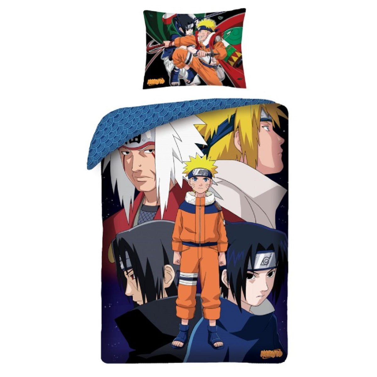 Naruto Bettwäsche Set aus Baumwolle Bettdeckenbezug 140 × 200 cm mit 65 × 65 cm Kissenbezug