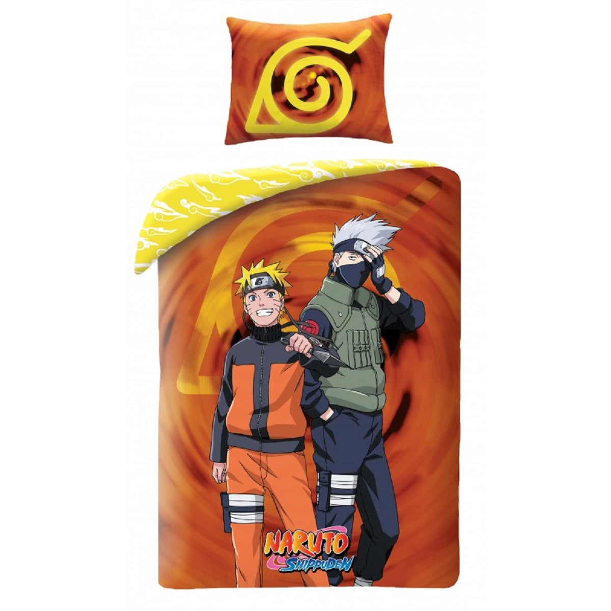 Naruto Bettwäsche Set aus Baumwolle Bettdeckenbezug 140 × 200 cm mit 70 × 90 cm Kissenbezug