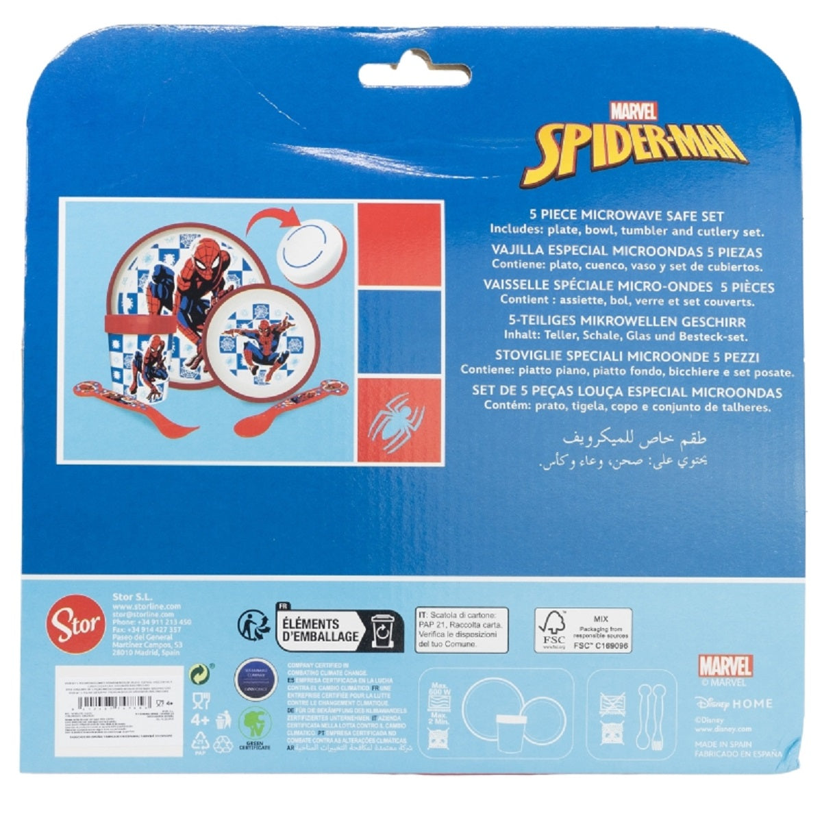 Spiderman Teller-Set Mikrowellengeeignet 5-teiliges Kindergeschirr mit rutschfestem Boden
