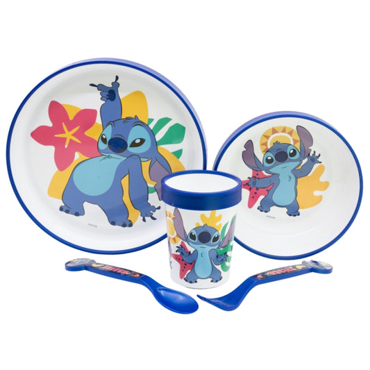 Disney Stitch Kinder-Geschirrset 3-teilig – Teller, Schüssel, Tasse – Geschenkset