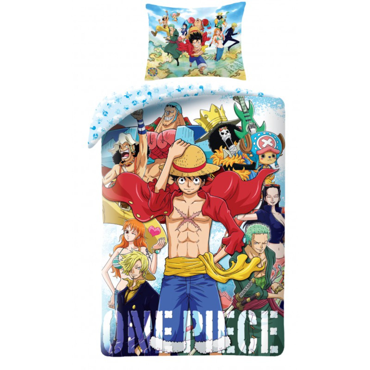 One Piece Bettwäsche 140 × 200 cm Baumwolle Bettbezug Kissenbezug 70 × 90 cm mit Reißverschluss