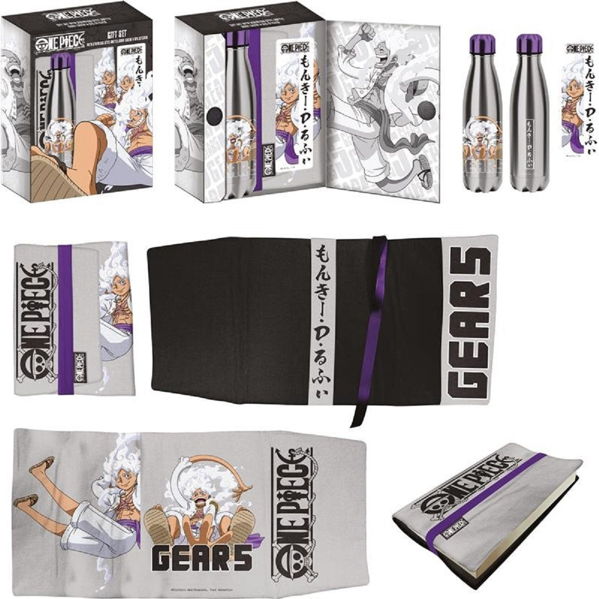 One Piece Geschenkset Thermosflasche mit Manga Schutzhülle und Lesezeichen